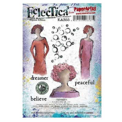 PaperArtsy Eclectica E³ Alison Bomber 55: Figures Edition - EAB55 Mounted Rubber Stamp