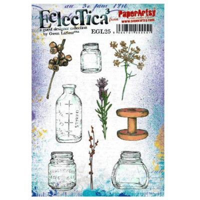 PaperArtsy Eclectica E³ Gwen Lafleur 25 Mounted Rubber Stamp Set - EGL25