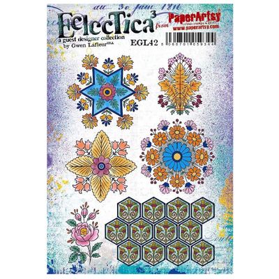 PaperArtsy Eclectica E³ Gwen Lafleur 42 Mounted Rubber Stamp Set - EGL42