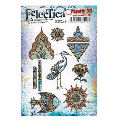 PaperArtsy Eclectica E³ Gwen Lafleur 48 Mounted Rubber Stamp Set - EGL48