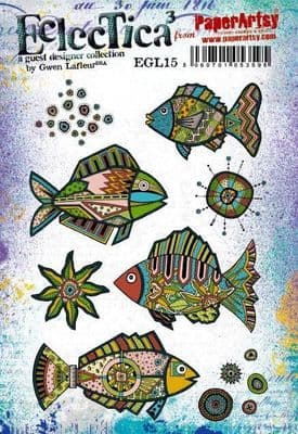 PaperArtsy Eclectica E³ Gwen Lafleur 15 Mounted Rubber Stamp Set - EGL15