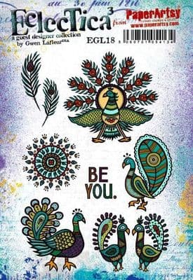 PaperArtsy Eclectica E³ Gwen Lafleur 18 Mounted Rubber Stamp Set - EGL18