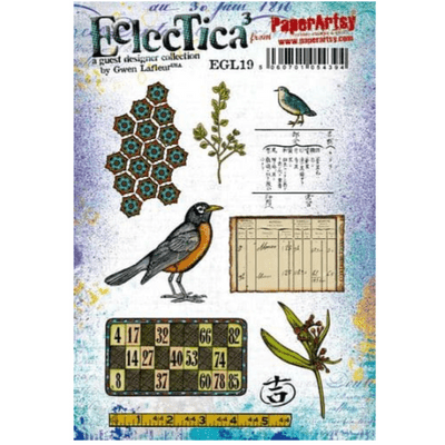 PaperArtsy Eclectica E³ Gwen Lafleur 19 Mounted Rubber Stamp Set - EGL19