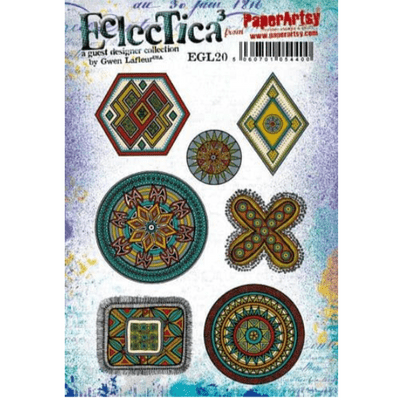 PaperArtsy Eclectica E³ Gwen Lafleur 20 Mounted Rubber Stamp Set - EGL20