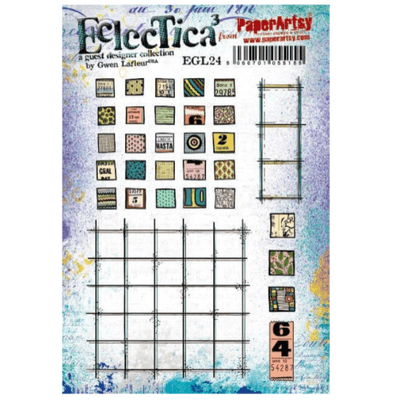 PaperArtsy Eclectica E³ Gwen Lafleur 24 Mounted Rubber Stamp Set - EGL24