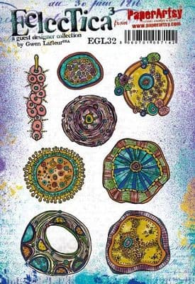 PaperArtsy Eclectica E³ Gwen Lafleur 32 Mounted Rubber Stamp Set - EGL32