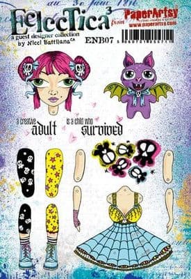 PaperArtsy Eclectica E³ Mounted Rubber Stamp Set - Nicci Battilana  07 - ENB07