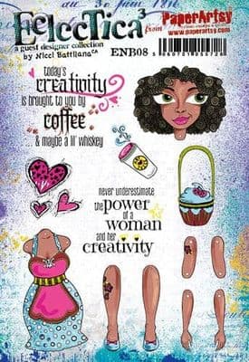 PaperArtsy Eclectica E³ Mounted Rubber Stamp Set - Nicci Battilana  08 - ENB08