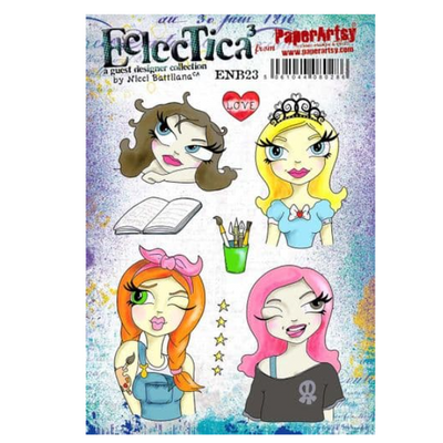 PaperArtsy Eclectica E³ Mounted Rubber Stamp Set - Nicci Battilana 23 - ENB23