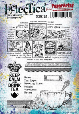 PaperArtsy Eclectica E³ Scrapcosy 15 Mounted Rubber Stamp Set - ESC15