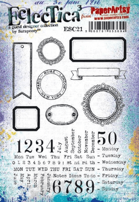 PaperArtsy Eclectica E³ Scrapcosy 21 Mounted Rubber Stamp Set - ESC21