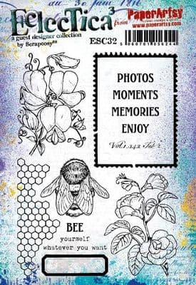 PaperArtsy Eclectica E³ Mounted Rubber Stamp Set - Scrapcosy 32 - ESC32