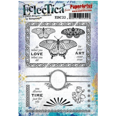 PaperArtsy Eclectica E³ Mounted Rubber Stamp Set - Scrapcosy 33 - ESC33