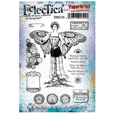 PaperArtsy Eclectica E³ Scrapcosy 36 Mounted Rubber Stamp Set - ESC36