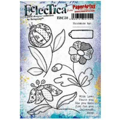 PaperArtsy Eclectica E³ Scrapcosy 38 Mounted Rubber Stamp Set - ESC38