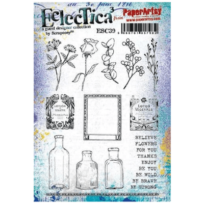 PaperArtsy Eclectica E³ Scrapcosy 39 Mounted Rubber Stamp Set - ESC39
