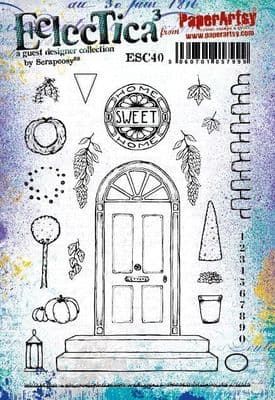 PaperArtsy Eclectica E³ Scrapcosy 40 Mounted Rubber Stamp Set - ESC40
