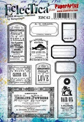 PaperArtsy Eclectica E³ Scrapcosy 43 Mounted Rubber Stamp Set - ESC43