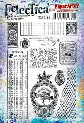 PaperArtsy Eclectica E³ Scrapcosy 44 Mounted Rubber Stamp Set - ESC44