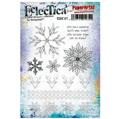 PaperArtsy Eclectica E³ Scrapcosy 47 Mounted Rubber Stamp Set - ESC47
