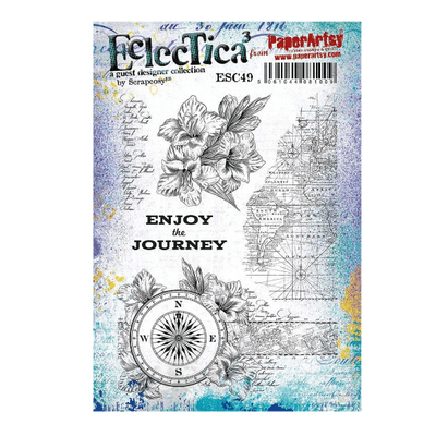 PaperArtsy Eclectica E³ Scrapcosy 49 Mounted Rubber Stamp Set - ESC49