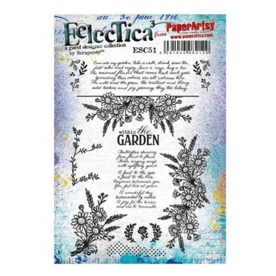 PaperArtsy Eclectica E³ Scrapcosy 51 Mounted Rubber Stamp Set - ESC51