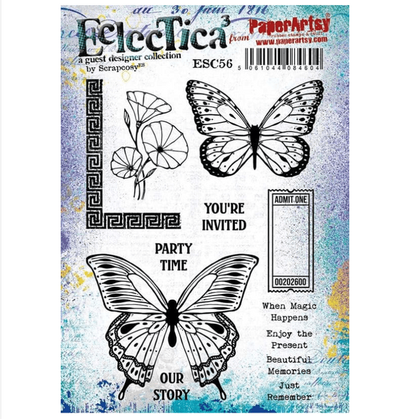 PaperArtsy Eclectica E³ Scrapcosy 56 Mounted Rubber Stamp Set - ESC56