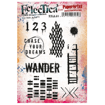 PaperArtsy Eclectica E³ Seth Apter 40 Mounted Rubber Stamp Set - ESA40