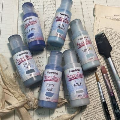 Paperartsy Fresco Finish Chalk Paint - Background Blues Alison Bomber Fodder School