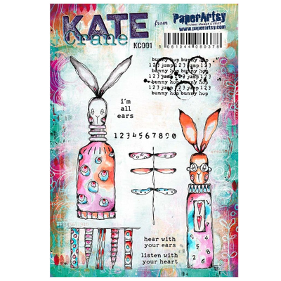 PaperArtsy Mounted Rubber Stamp Set - Kate Crane 001 - KC001
