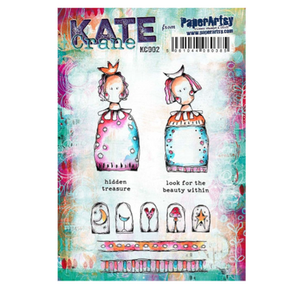 PaperArtsy Mounted Rubber Stamp Set - Kate Crane 002 - KC002