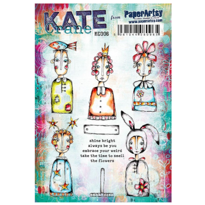 PaperArtsy Mounted Rubber Stamp Set - Kate Crane 006 - KC006