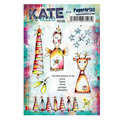 PaperArtsy Mounted Rubber Stamp Set - Kate Crane 008 - KC008