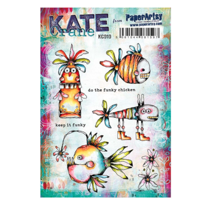 PaperArtsy Mounted Rubber Stamp Set - Kate Crane 010 - KC010