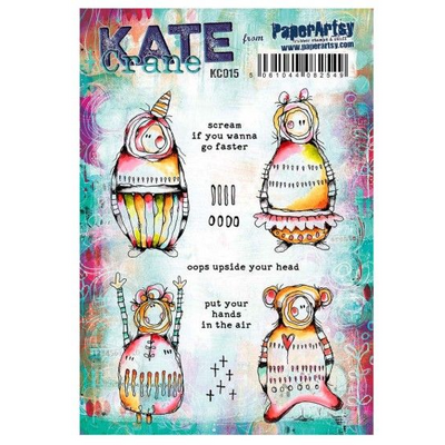 PaperArtsy Mounted Rubber Stamp Set - Kate Crane 015 - KC015