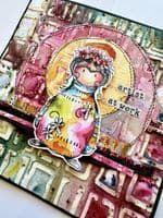 PaperArtsy Mounted Rubber Stamp Set - Kate Crane 021 - KC021