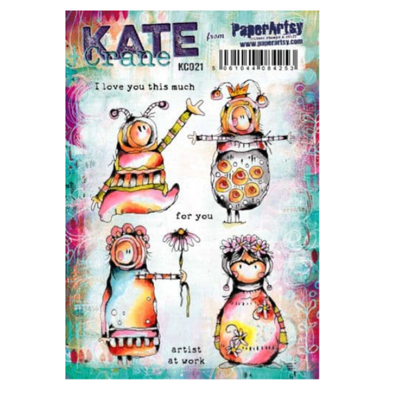 PaperArtsy Mounted Rubber Stamp Set - Kate Crane 021 - KC021