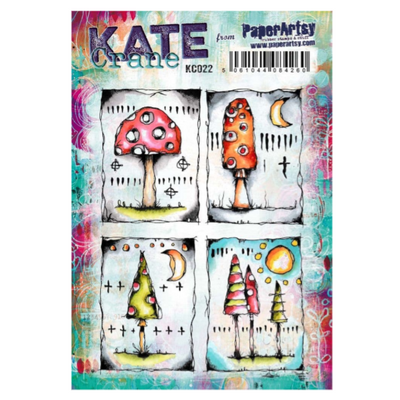 PaperArtsy Mounted Rubber Stamp Set - Kate Crane 022 - KC022