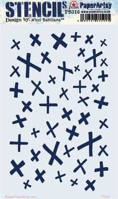 PaperArtsy PA Stencil Large E³ - Nicci Battilana 316 {ENB} - PS316