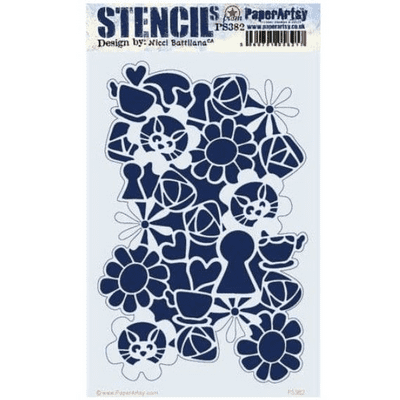PaperArtsy PA Stencil Large E³ - Nicci Battilana 382 {ENB} - PS382
