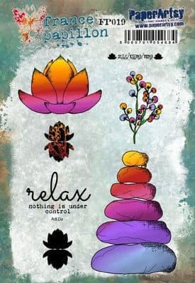 PaperArtsy Rubber Mounted Stamp Set France Papillon 019 - FP019