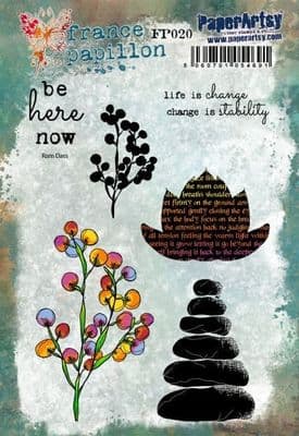 PaperArtsy Rubber Mounted Stamp Set France Papillon 020 - FP020