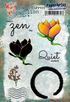PaperArtsy Rubber Mounted Stamp Set France Papillon 021 - FP021