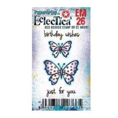 PaperArtsy Rubber Stamp Eclectica³ {Kay Carley} Mini 26 - Butterflies - EM26