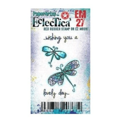 PaperArtsy Rubber Stamp Eclectica³ {Kay Carley} Mini 27 - Dragonflies - EM27