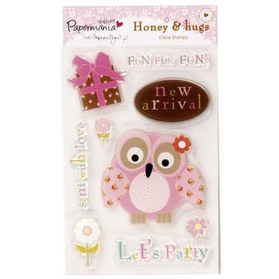 Papermania Honey & Hugs Mini Clear Stamp - Owl