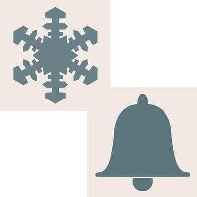 Phill Martin Sentimentally Yours Aperture Stencil - Snowflake and Bell