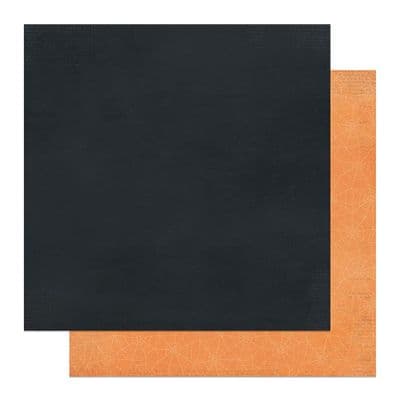 PhotoPlay Double-Sided 12x12 Cardstock - Halloween Junque - Black/ Light Orange Web