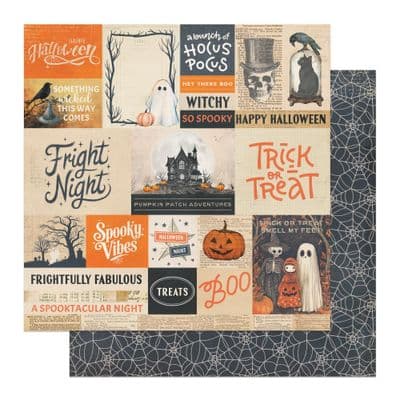 PhotoPlay Double-Sided 12x12 Cardstock - Halloween Junque - Frightfully Fabulous