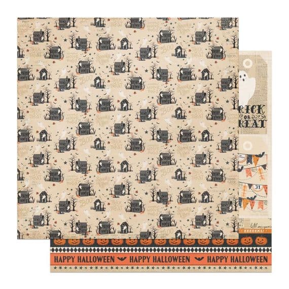 PhotoPlay Double-Sided 12x12 Cardstock - Halloween Junque - Haunted Mansion